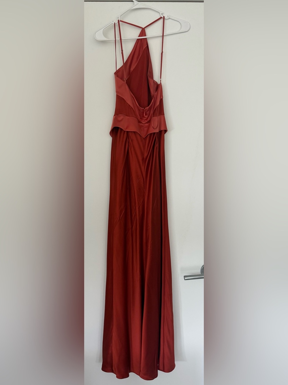 Reformation Jillian Silk Dress in Chili Mango - Picture 4 of 6
